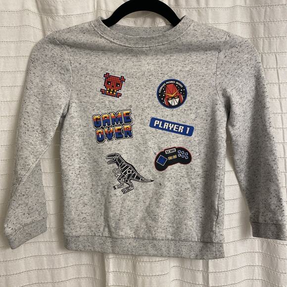 Crazy 8 5t Video Game Gray Sweater Long Sleeve Boys Fall Dinosaur Kids - Picture 1 of 4